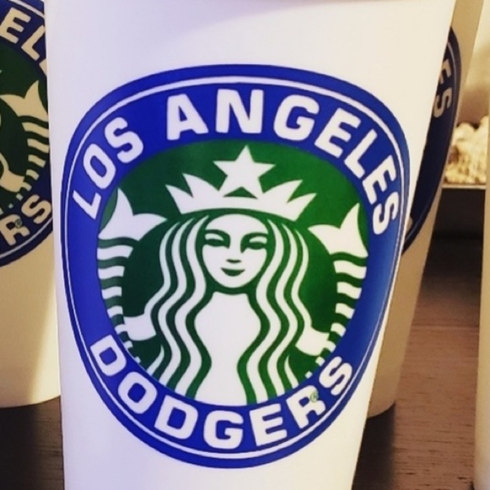 Bundle of 12 LA Dodgers Custom Made Starbucks Travel Coffee Cup - Picture 3 of 3
